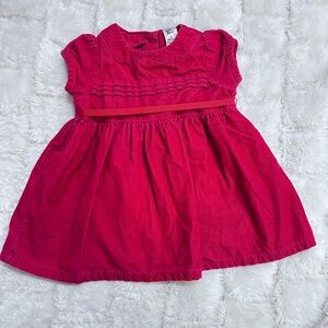 OshKosh B’gosh Baby Girl Red Corduroy Dress Peter Pan‎ collar  Size 9M